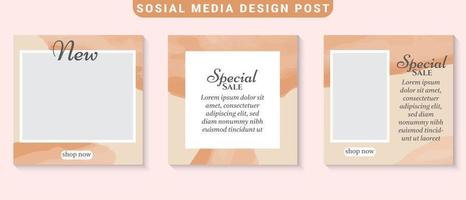 social media post template set for promotion vector