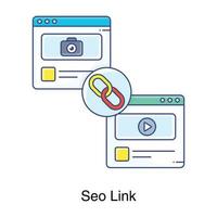 Editable flat design of seo link icon vector