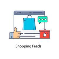 diseño de moda del icono de feeds de compras vector