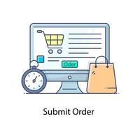 Editable design of submit order icon vector