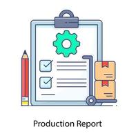 Manufacturing analysis, flat outline icon f production report vector