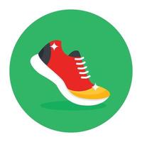 A comfortable shoe denoting sneaker in flat icon vector