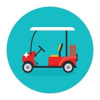 Golf cart vector, golf buggy in editable style vector