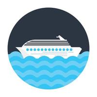 Water transport, cruise flat icon vector