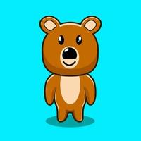 bear single cute character with smile expression vector