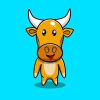 Cow cute cartoon character vector