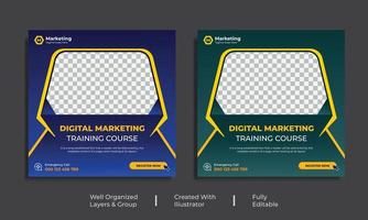 Creative live streaming Digital marketing Training Course social media promotion template Design vector