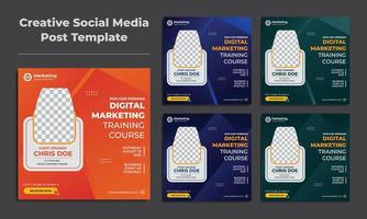 Creative live streaming Digital marketing Training Course social media promotion template Design vector