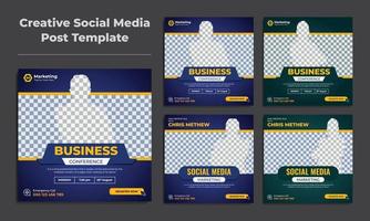 Live streaming Business Conference social media marketing promotion template vector