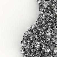 composición 3d de diamantes en blanco foto