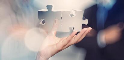 businessman hand showing partnership sign as concept photo