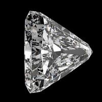 3d triangle cut diamond on dark background photo