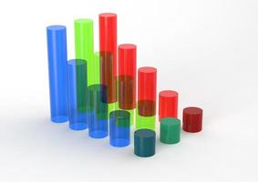 3D Bar Chart and chart growth as concept photo