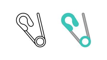 Special collection of safety pin clothing icon and toy. Colorful and linear sewing products icon set. Design element colored flat icon and linear symbol. Editable linear icon set. vector