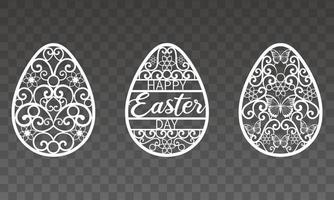 Set of decorative paper Easter egg stickers