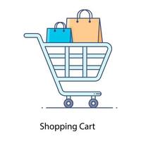 An icon design of shopping cart, trendy vector style