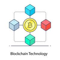 Vector of bitcoin technology in editable design