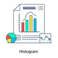 Graphical representation of information, flat outline vector of histogram