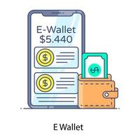 E wallet, digital currency filled vector