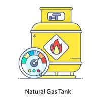 Organic, flat outline icon of natural gas tank vector