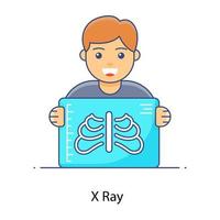 X ray report in flat outline vector design