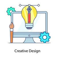 Creative idea flat outline icon, concept vector