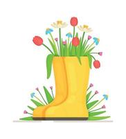 Vector illustration of the gardener's cleats to the vegetable garden.