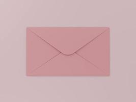 Pink envelope simple communication packaging 3D render illustration photo