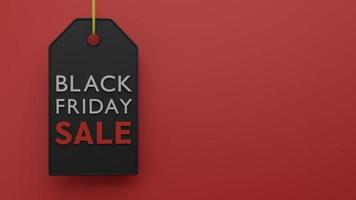 Black Friday Sale dark price tag 3D render illustration photo