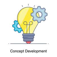 Flat icon of idea generation icon, concept development vector