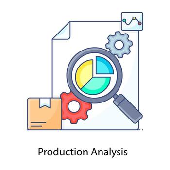 Detailed report of collected data, analytical report flat outline concept icon vector
