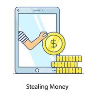 An icon design of stealing money, editable vector