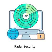 Icon of radar security in editable flat outline design vector