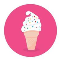 Cone ice cream, dessert in editable style vector