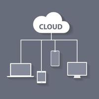 vector de diseño de icono de computadoras de computación en la nube