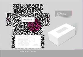 Abstract numbers pattern on tissue box, template for business purpose. Place your text and logo and ready to go for print vector