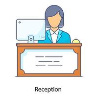 Reception desk vector in modern style, service provider