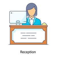 Reception desk vector in modern style, service provider