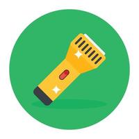 un dispositivo de corte de pelo conocido como maquinilla de afeitar eléctrica, icono plano vector