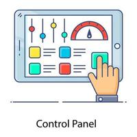 Regulate panel, flat outline icon of control panel vector