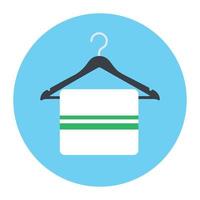 A towel hanger rounded flat icon, bathroom accessory vector