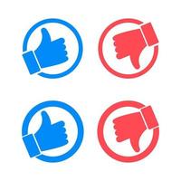 Do and Don't symbols. Yes or No icon. Thumbs up. Thumb down vector