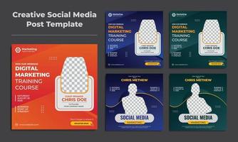 Creative live streaming Digital marketing Training Course social media promotion template Design vector