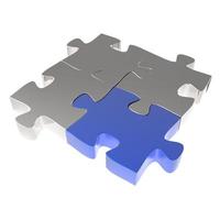 3d puzzles partnership as concept photo