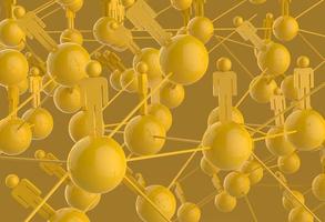 3d yellow human social network photo