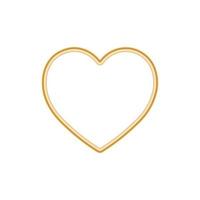 Gold metallic frame of heart icon for St. Valentines Day vector