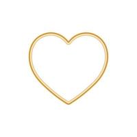 Gold metallic frame of heart icon for St. Valentines Day vector