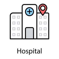 conceptos de ubicación del hospital vector