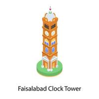 torre del reloj de faisalabad vector