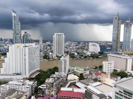 BANGKOKTHAILAND17 SEPTEMBER 2018View of Bangkok in the rainy season Looking beyond the rain is falling in the city on 17 SEPTEMBER 2018 in Thailand.